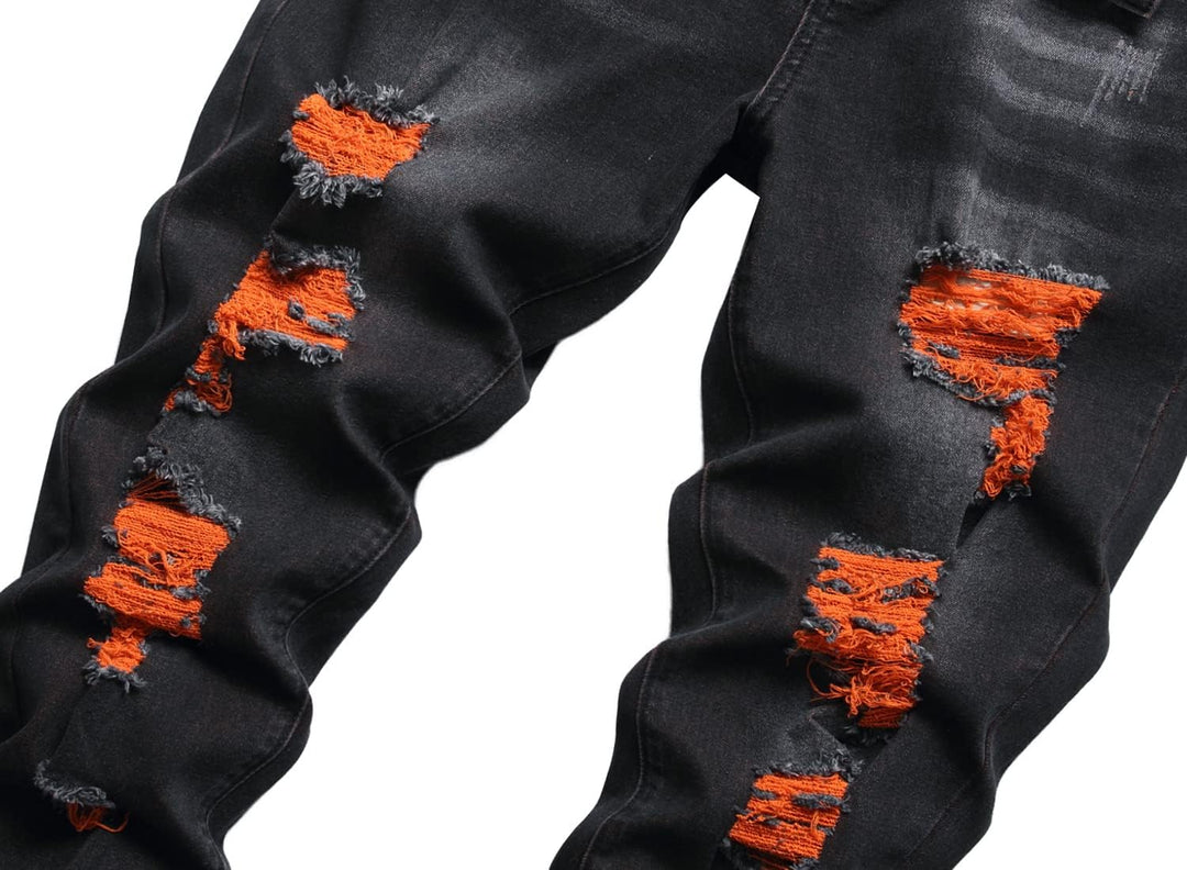 Férfi Slim-Fit Koptatott Farmer - Mick