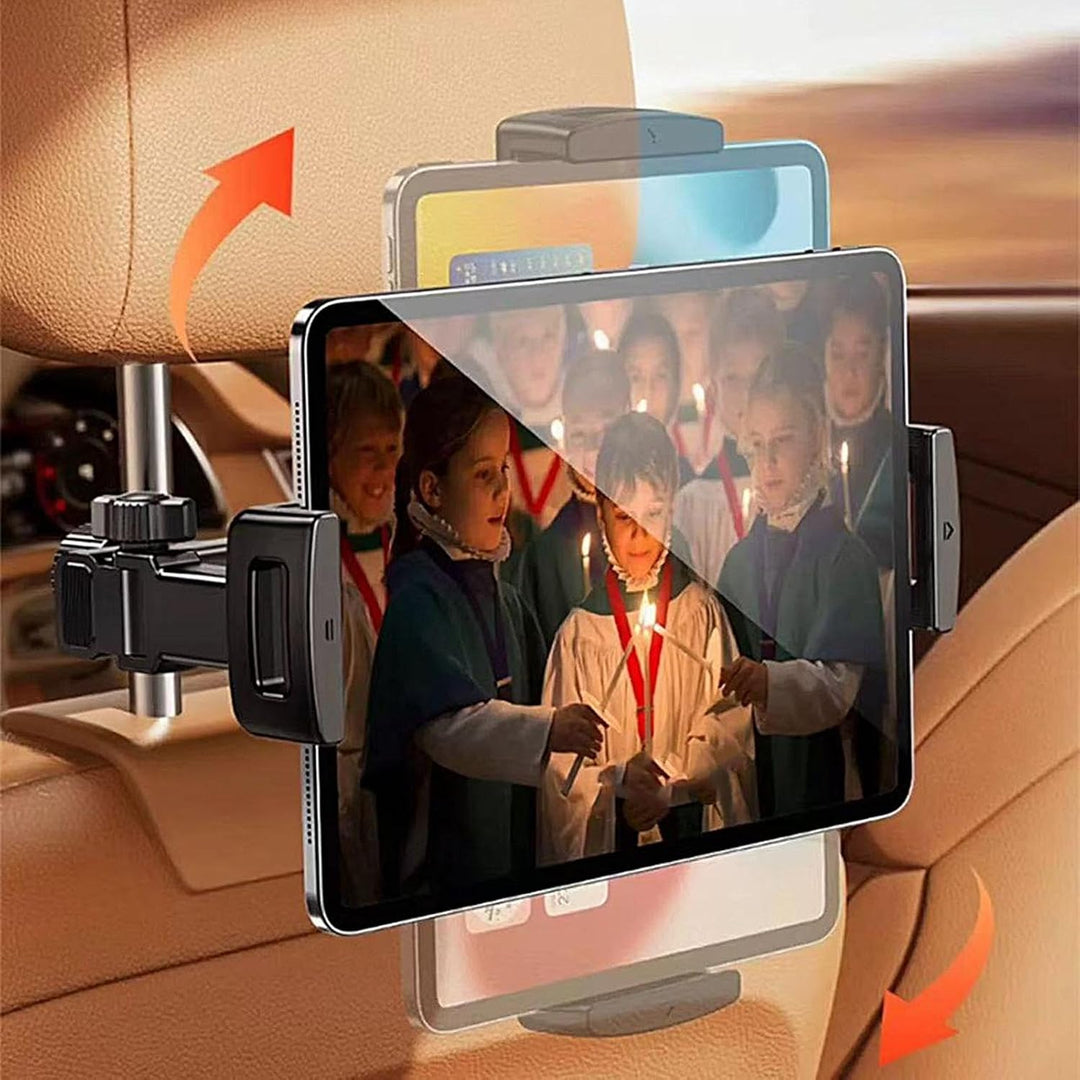 Autós fejtámasz tablet tartó – Állítható 360° hátsó ülés telefon- és tablet tartó – Movira