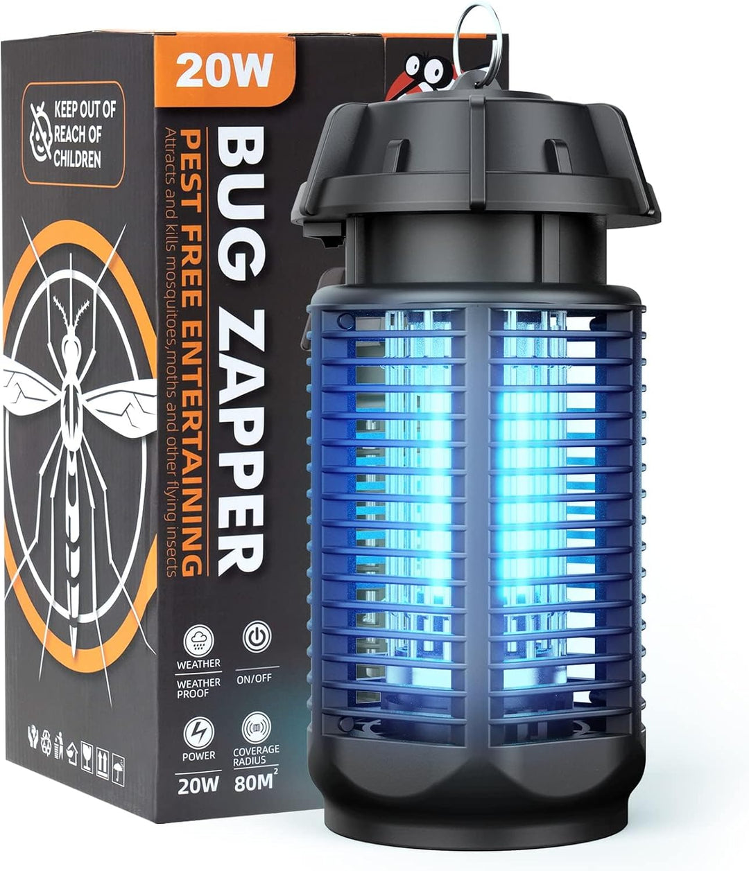 Elektromos bogárölő 20W UV világítással és 4200V-os rács, IPX4 vízálló – Zeytra