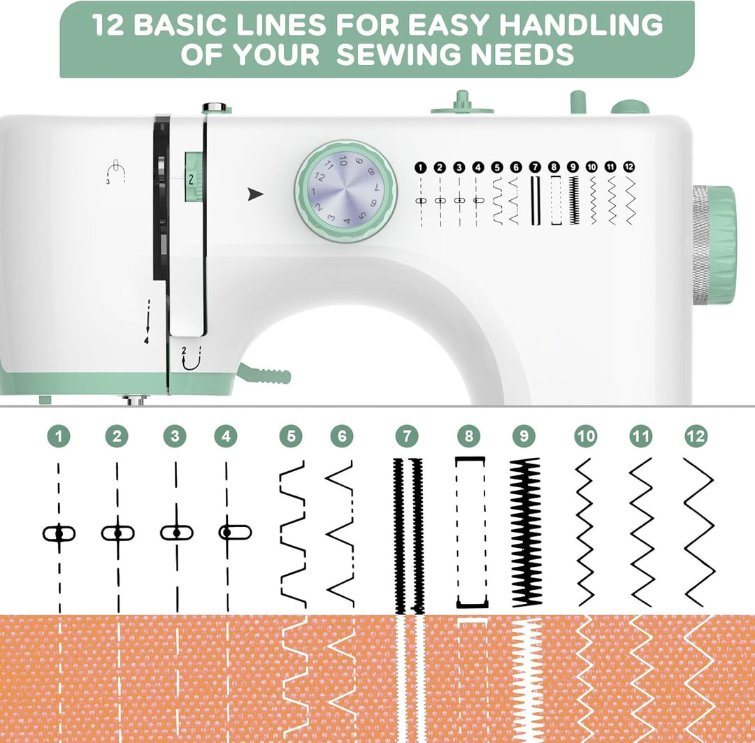 Hordozható varrógép 12 öltéssel és kiegészítő asztallal – StitchPro