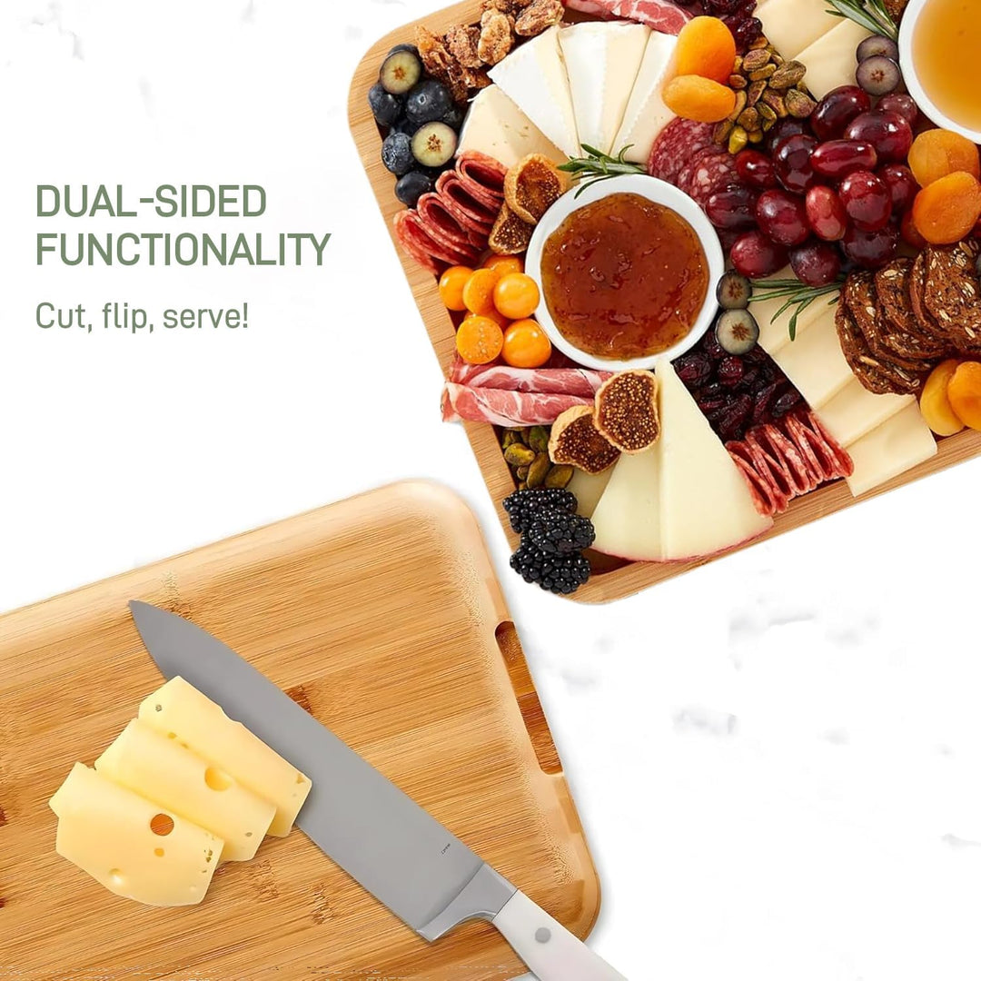 Bambusz Charcuterie Tálaló Tálca Zárható Átlátszó Fedővel – Savorya