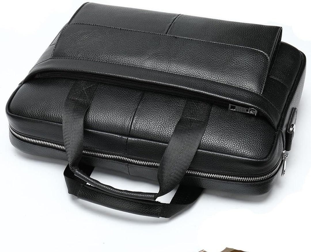 Prémium tehénbőr 15” üzleti aktatáska szervező rekeszekkel