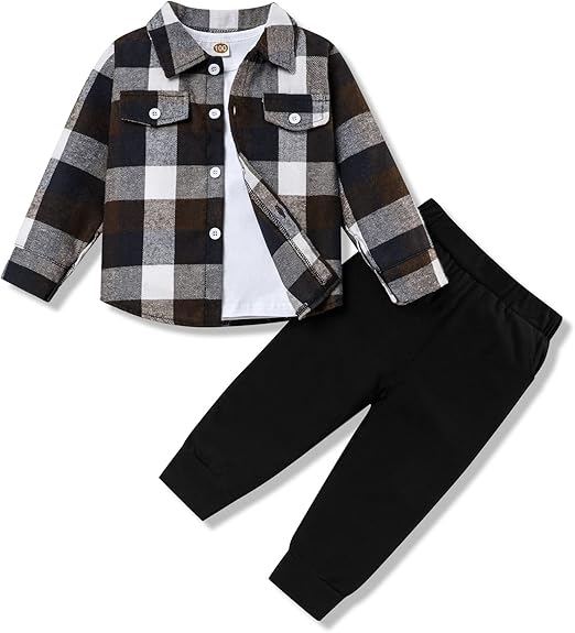 Stílusos 3 részes Tini öltözet Flanel ing