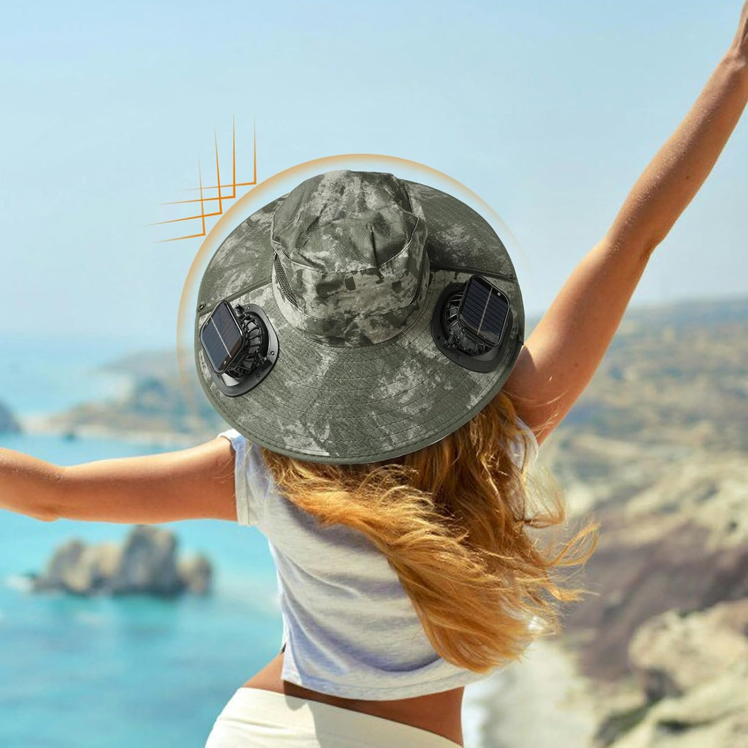 Napelemes Ventilátor Hűtő Sapka UV Védelemmel – Solvoro