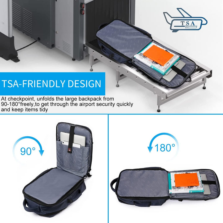 Bővíthető 45L–55L vízálló utazási hátizsák 18"-os laptop rekesszel