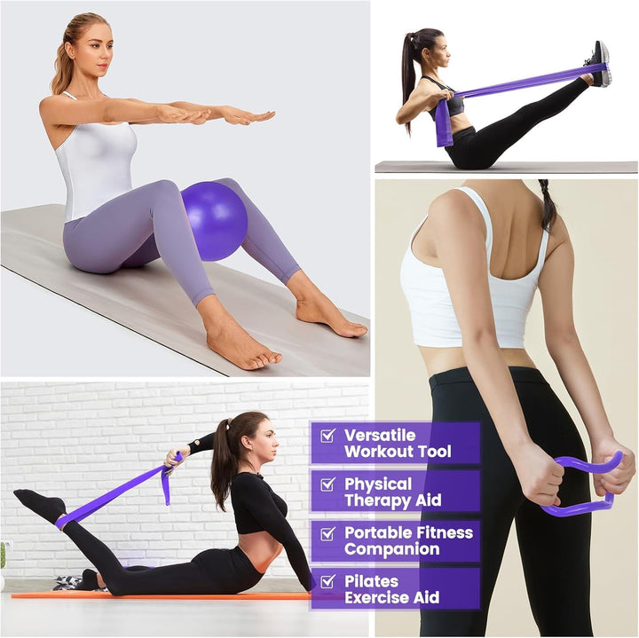9 darabos otthoni Pilates készlet gyűrűvel, labdával, szalagokkal és csúszásmentes zoknikkal