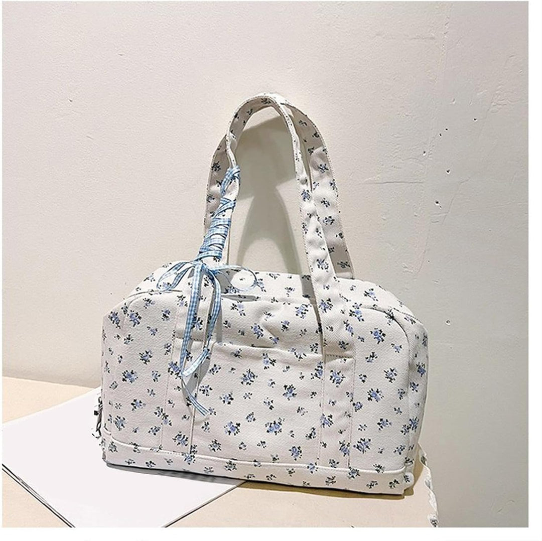 Hajó Duffle Táska – Nagy Vászon Hétvégi Táska Szalag Díszítéssel – Floria