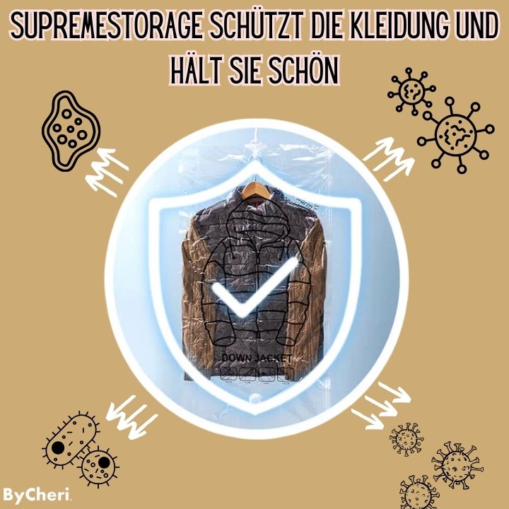 Kabát átlátszó vákuumos tárolózsákban