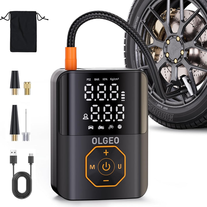 Hordozható Gumiabroncs Pumpa - 18000mAh Légkompresszor Autókhoz és Motorkerékpárokhoz