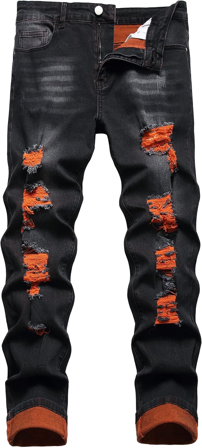 Férfi Slim-Fit Koptatott Farmer - Mick