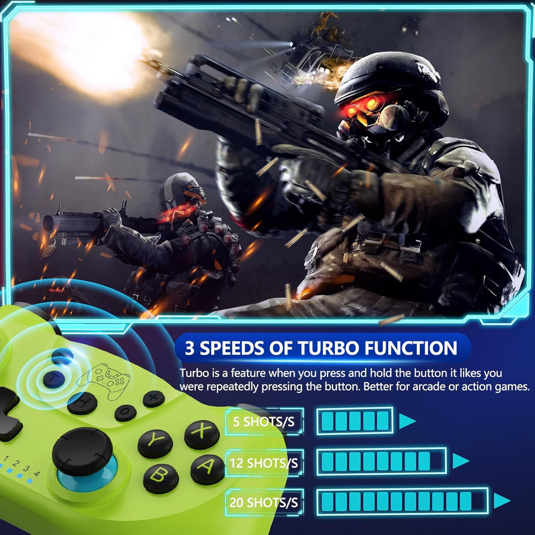 Vezeték nélküli kapcsolóvezérlő Hall effektus joystickokkal és turbo funkcióval – Nexora