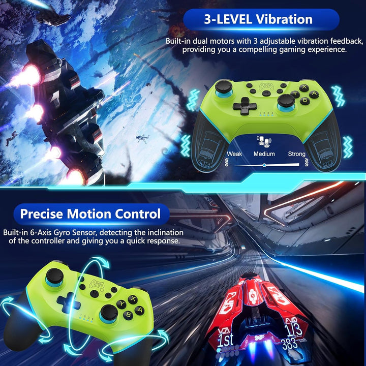 Vezeték nélküli kapcsolóvezérlő Hall effektus joystickokkal és turbo funkcióval – Nexora