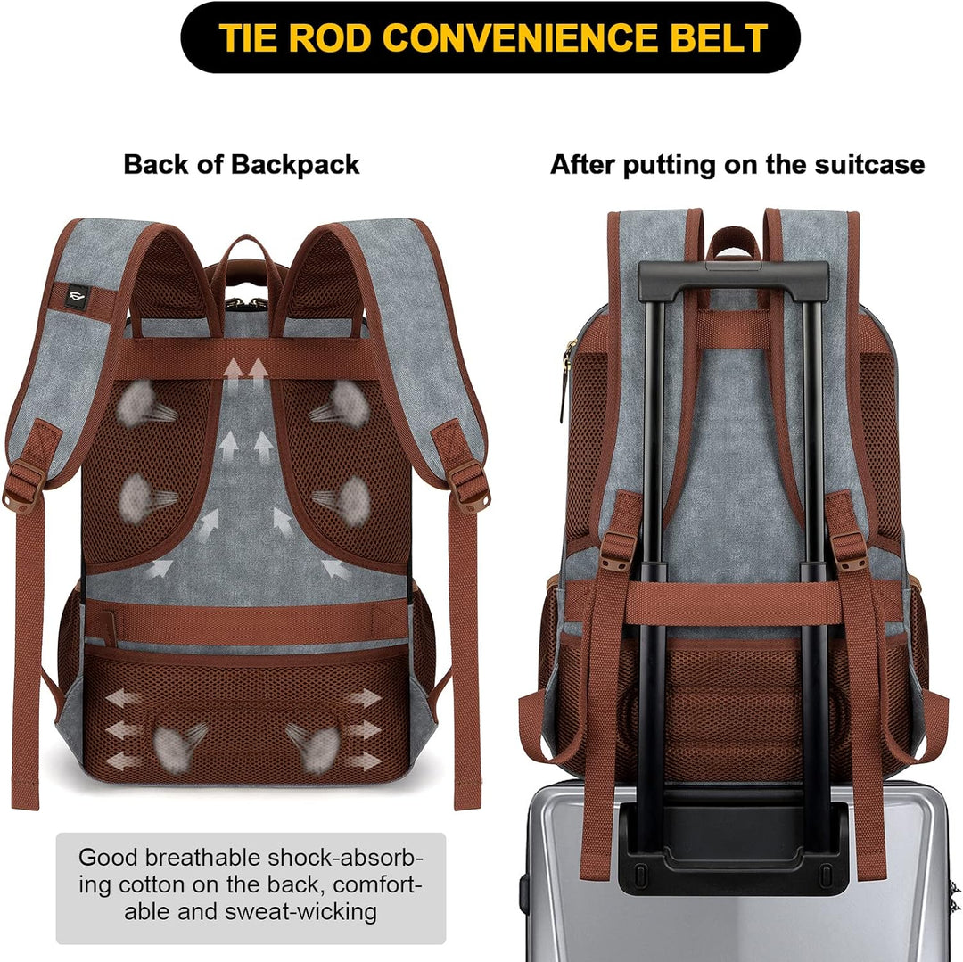 Lopásgátló vászon laptop és utazó hátizsák USB porttal – 17,3 hüvelykig illeszkedik