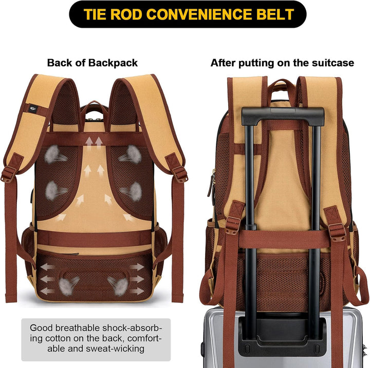 Lopásgátló vászon laptop és utazó hátizsák USB porttal – 17,3 hüvelykig illeszkedik