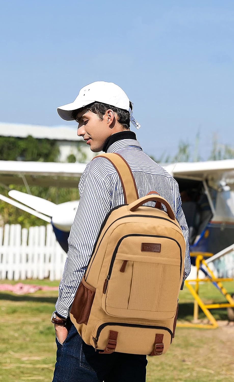 Lopásgátló vászon laptop és utazó hátizsák USB porttal – 17,3 hüvelykig illeszkedik