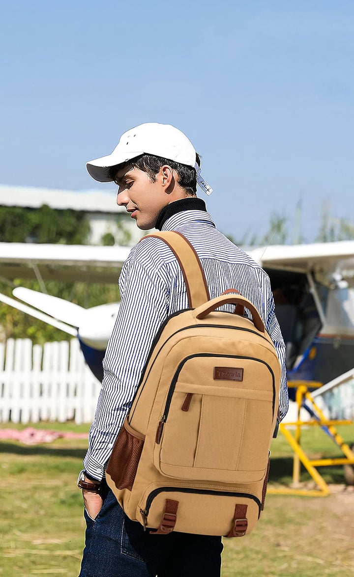 Lopásgátló vászon laptop és utazó hátizsák USB porttal – 17,3 hüvelykig illeszkedik