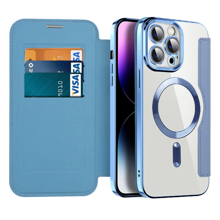 Bőr Flip tok mágneses adszorpcióval & RFID védelemmel – Valtrix (1+1 INGYEN)