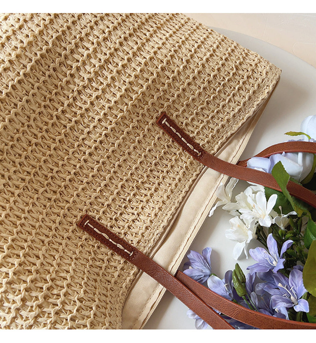 Nád Táska Bőr Pántokkal - SummerBreeze Tote