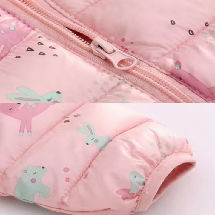 Gyerek vízhatlan esőkabát pehelytoll stílusban, karikatúrával – Miro