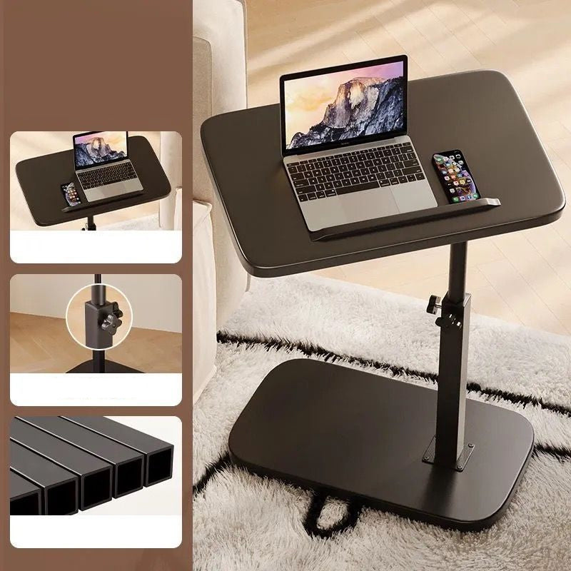 Fekete gurulós laptopasztal detail a rögzítőcsavarral
