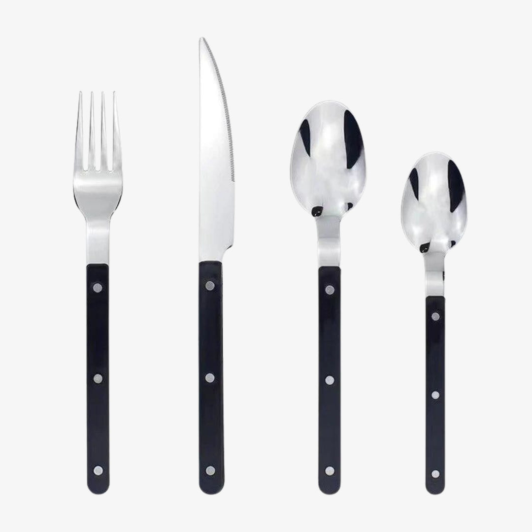 24 darabos rozsdamentes acél evőeszközkészlet gravírozott designnal - BistroLine