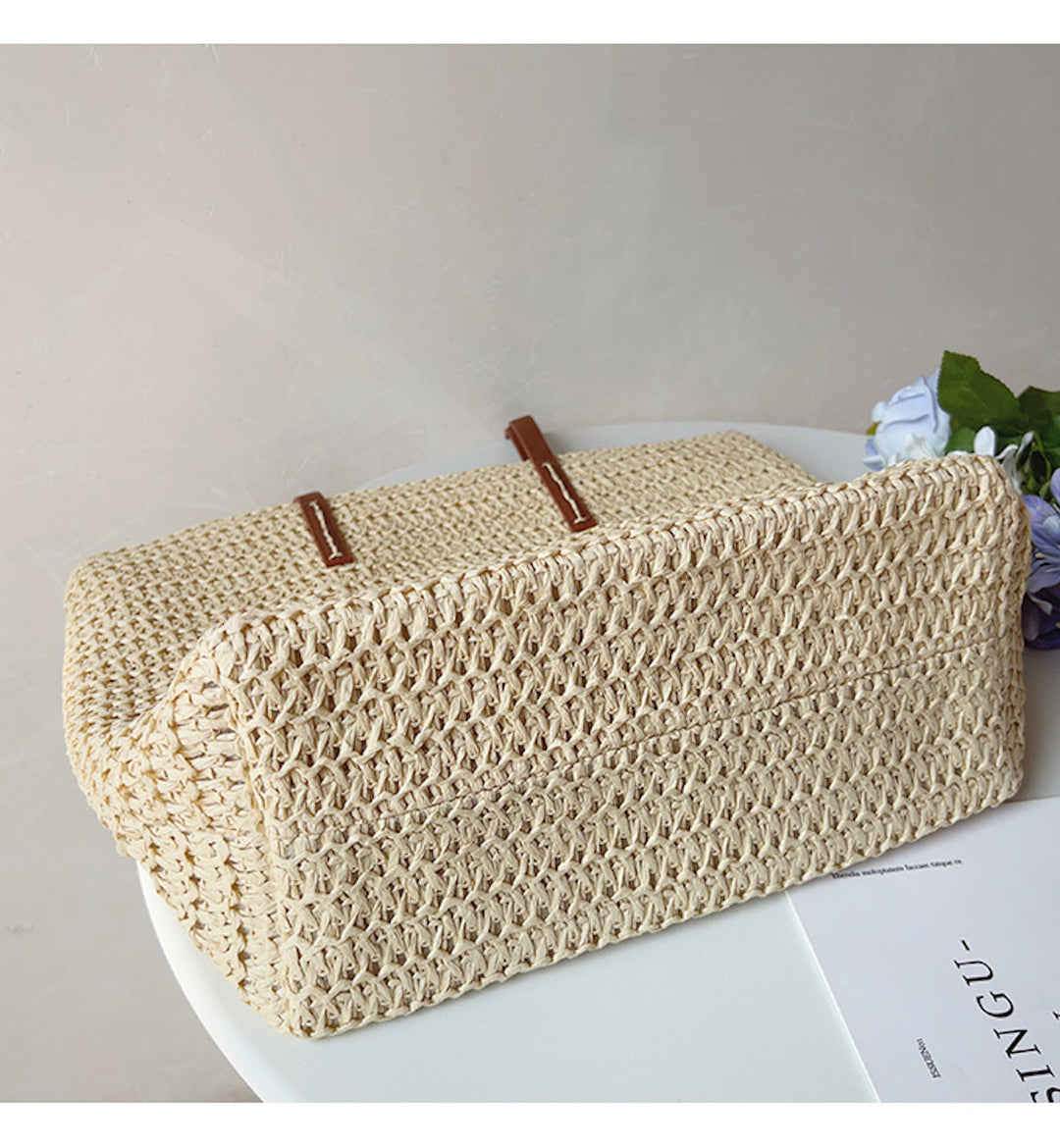 Nád Táska Bőr Pántokkal - SummerBreeze Tote