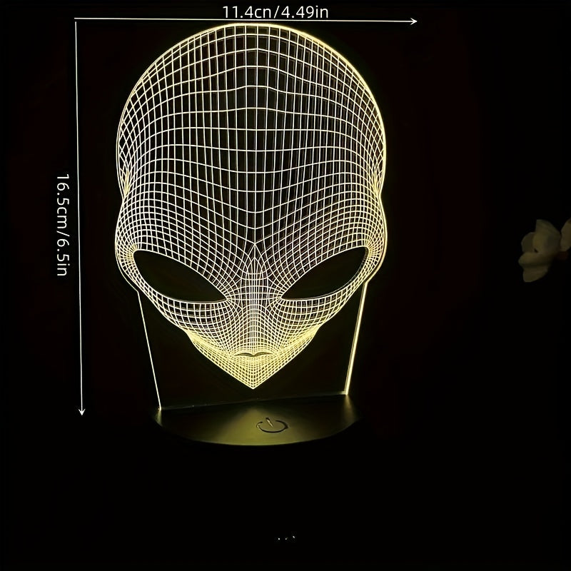 3D Idegenfej LED Asztali Lámpa 7 Színnel - Lunaris