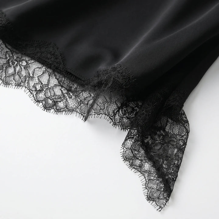 Asymmetric Lace Slip Dress -  Mable