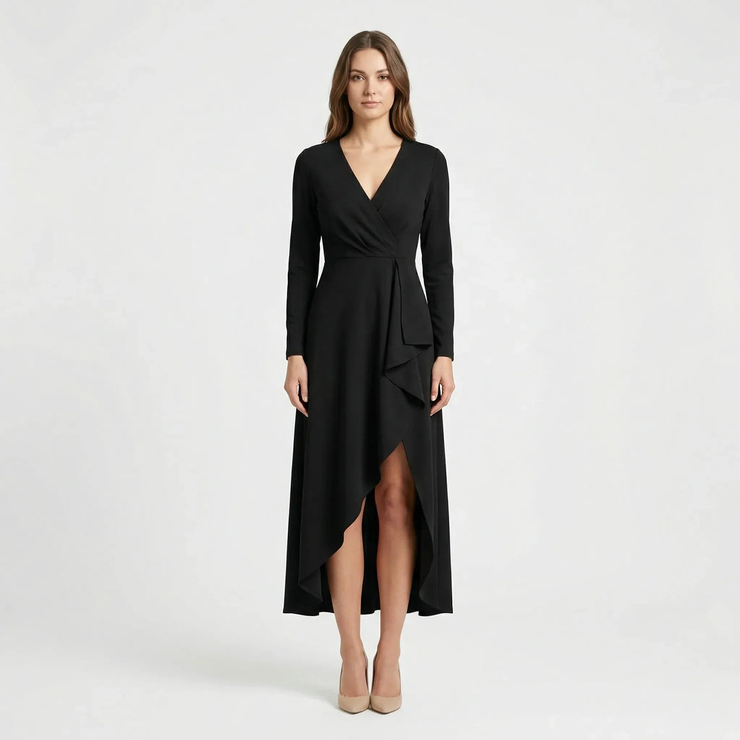 Asymmetrisches V Ausschnitt Kleid - Soraya