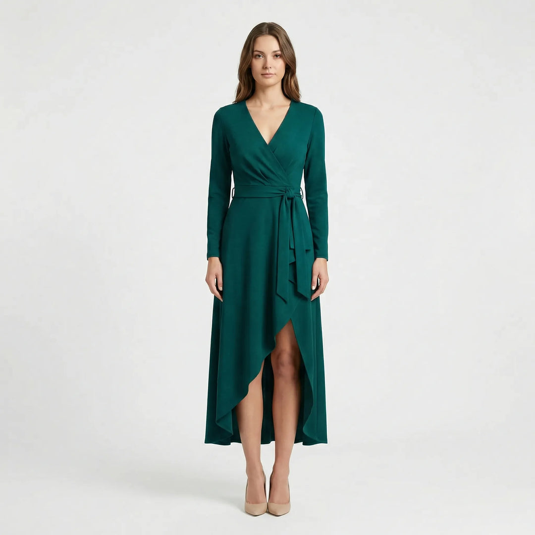 Asymmetrisches V Ausschnitt Kleid - Soraya