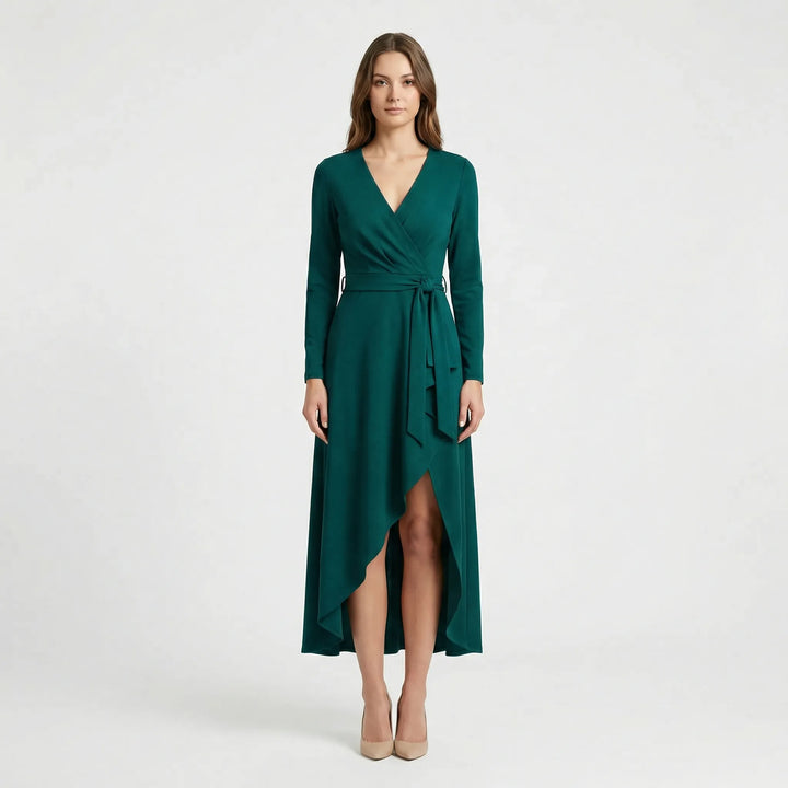 Asymmetrisches V Ausschnitt Kleid - Soraya