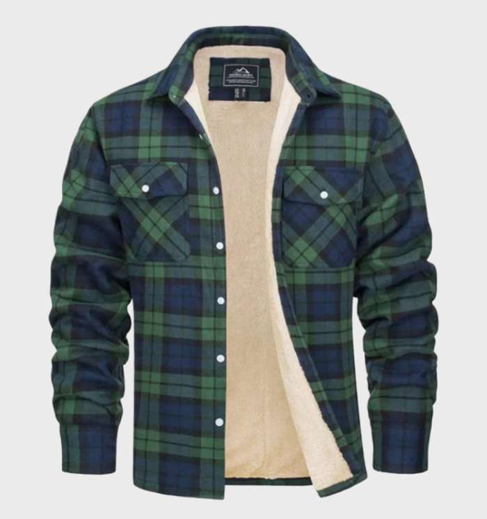 Trendi Flanell Férfi Dzseki Vintage Stílusban - Liam