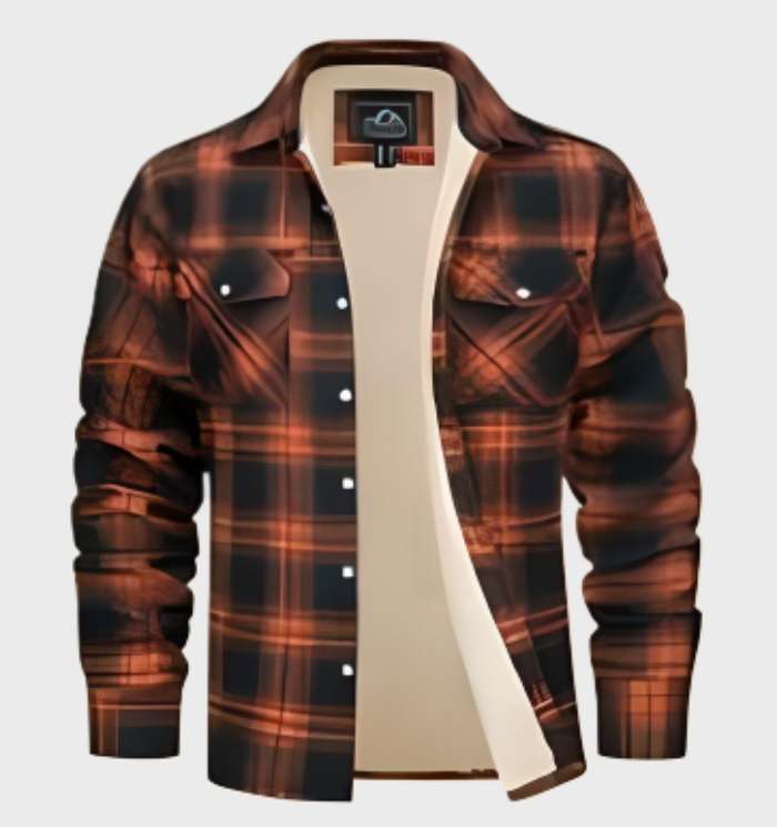 Trendi Flanell Férfi Dzseki Vintage Stílusban - Liam