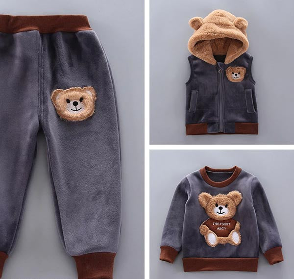 Három részes bébi- és kisgyermek szett mackó mintával – BearHugs