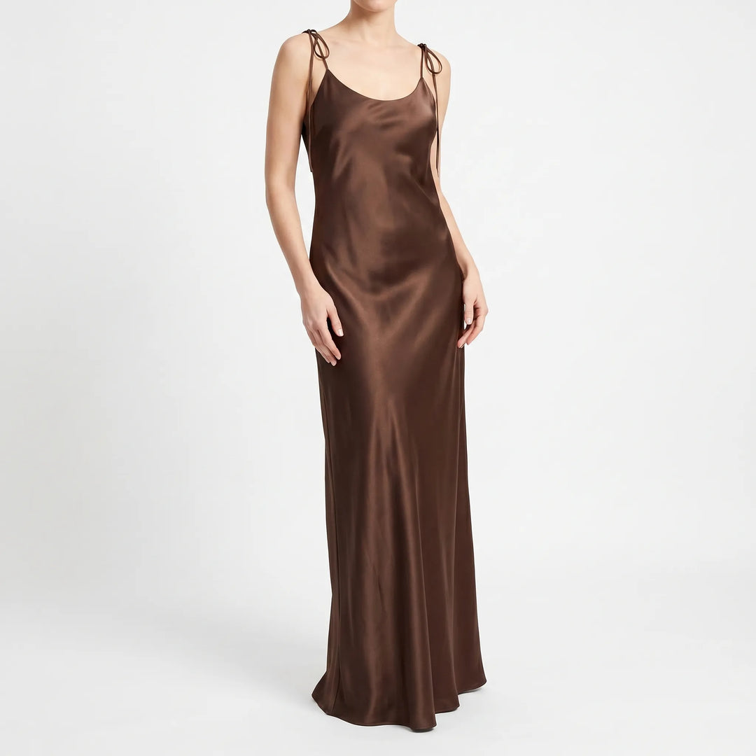 Backless Floor-Length Slip Dress -  Opal