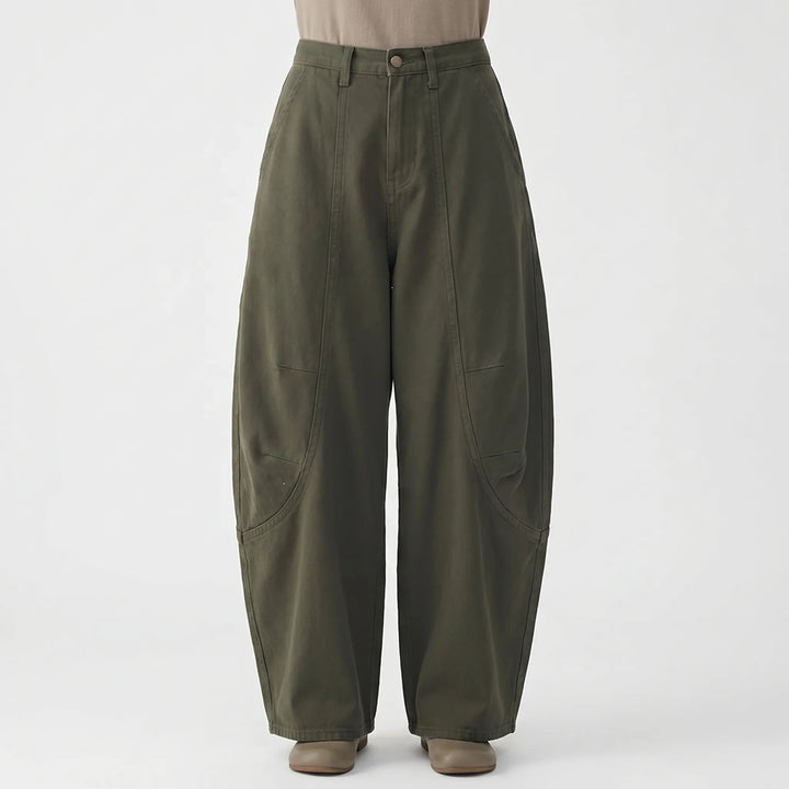 Baggy Barrel-Leg Trousers -  Shelia