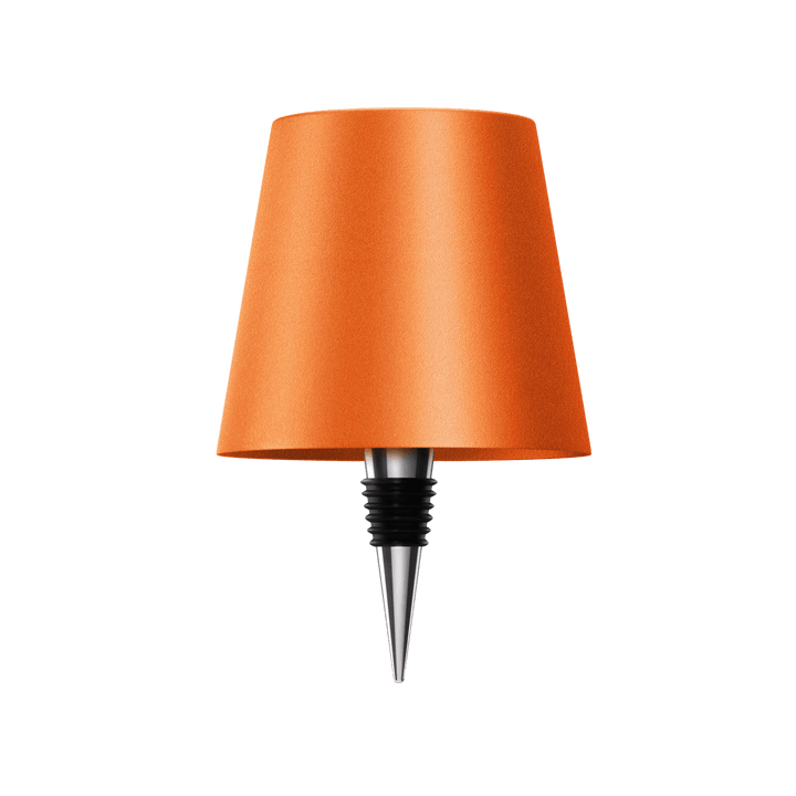 Orangefarbene Flaschenlampe, transparent, modern, für stilvolle Beleuchtung, Kunststoff.