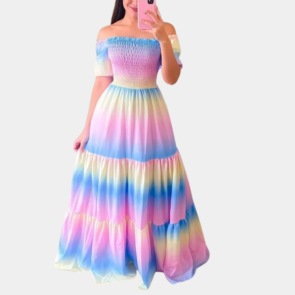 Off-Shoulder Rétegzett Nyári Ruha – Noémie