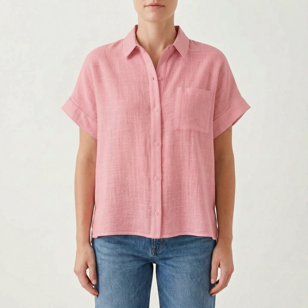 Casual Button-Down Shirt -  Kelley