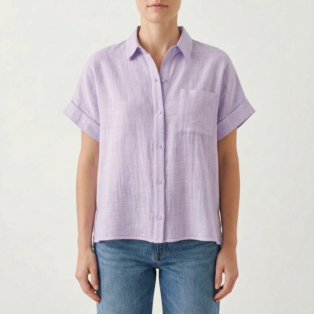 Casual Button-Down Shirt -  Kelley