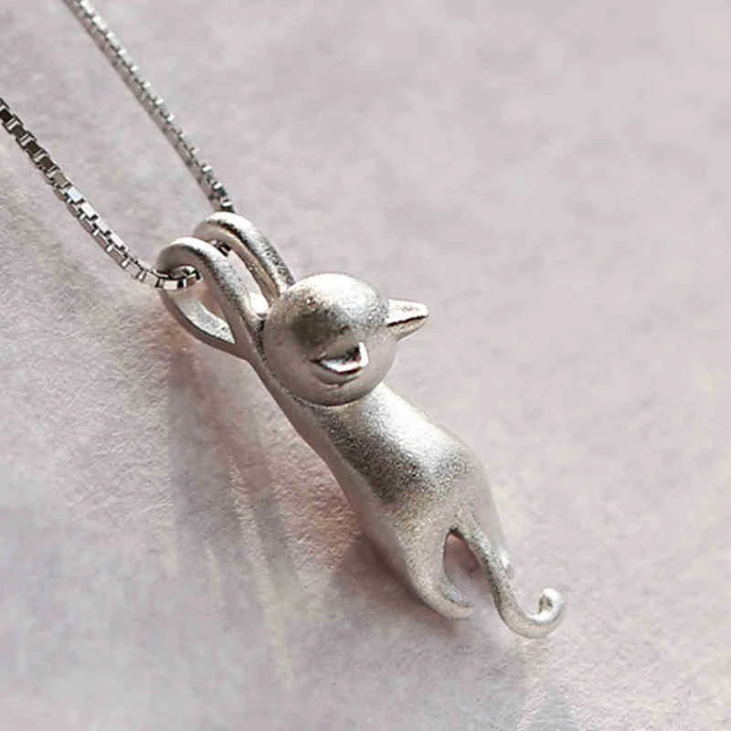 925 sterling ezüst Játékos Kitty Necklace - Mia