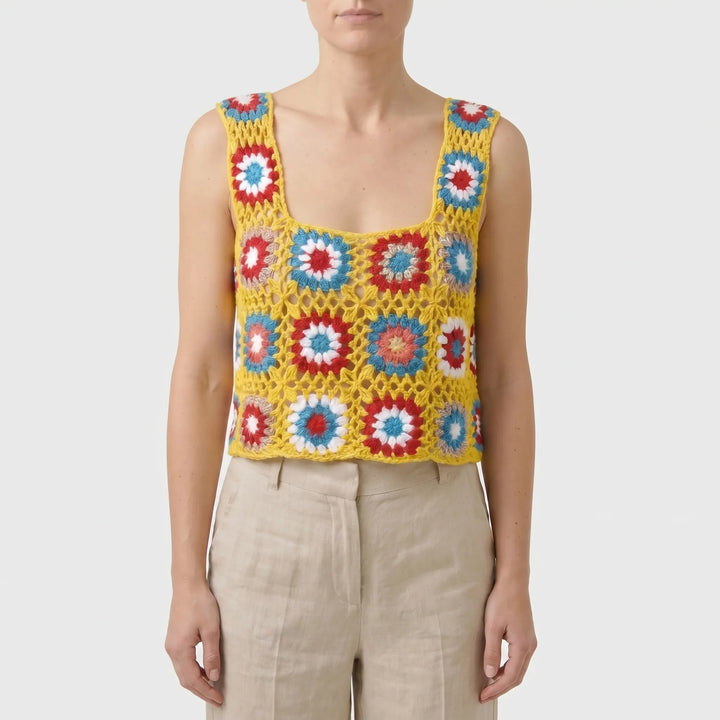 Crochet Sleeveless Crop Top -  Silvia