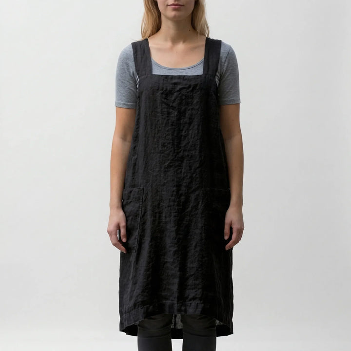 Crossback Pinafore Apron For Women - Heather