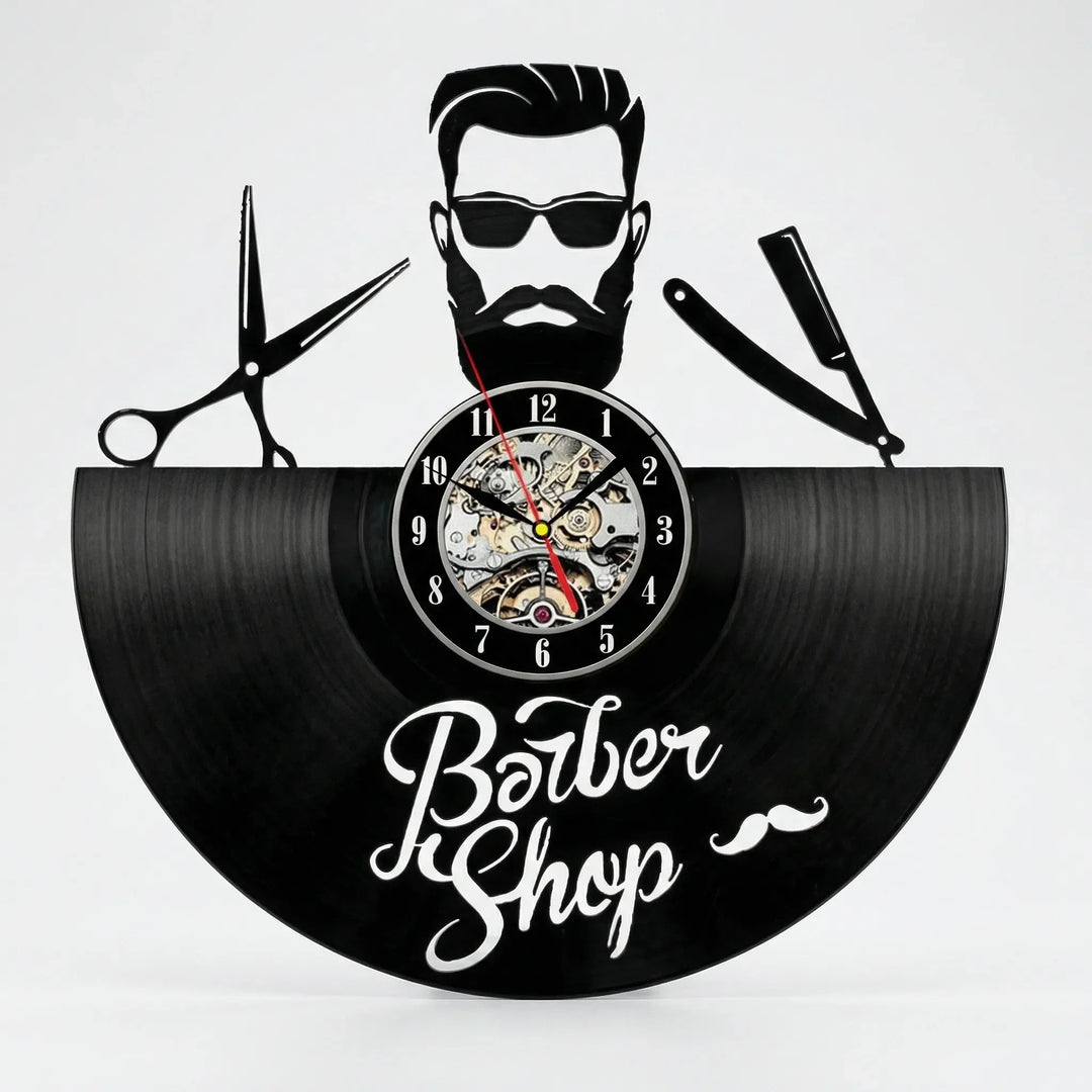 Dekorative Barbershop-Wanduhr - BarbelloTime