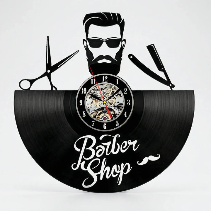 Dekorative Barbershop-Wanduhr - BarbelloTime