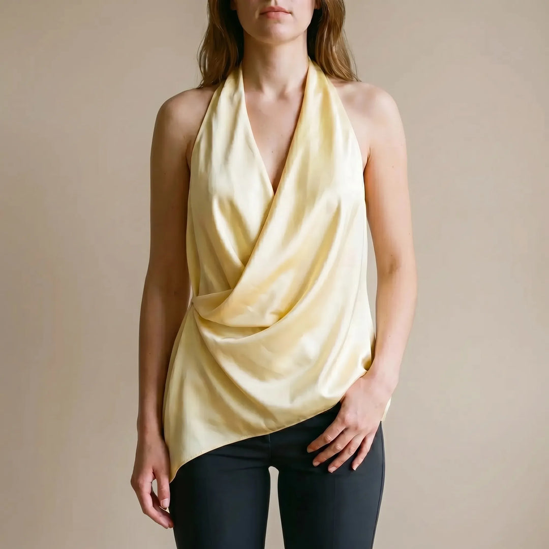 Draped Halter Neck Top -  Candace