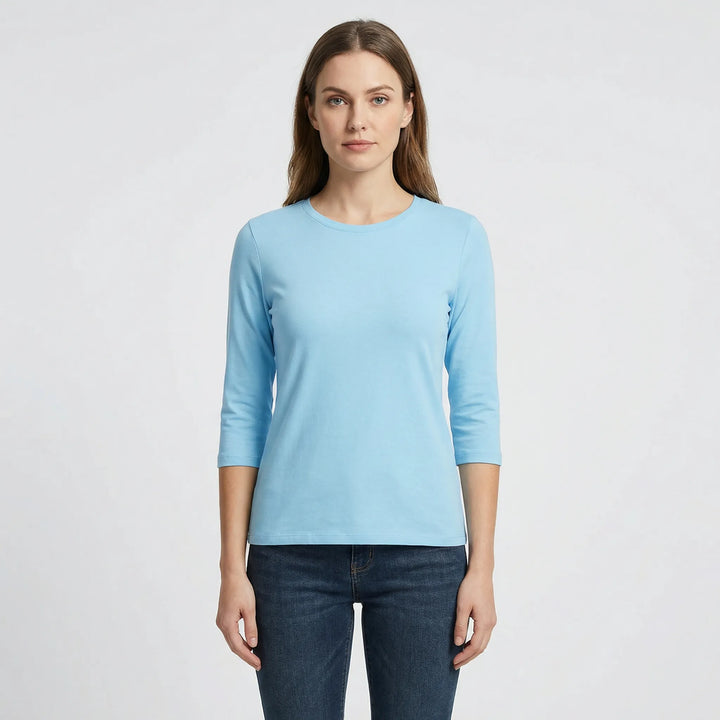 Effen Damesshirt Met Ronde Hals - Adrienne