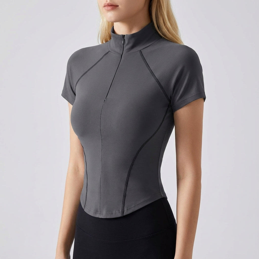 Figurnaher Trainingsoberteil Aus Stretch - Donna