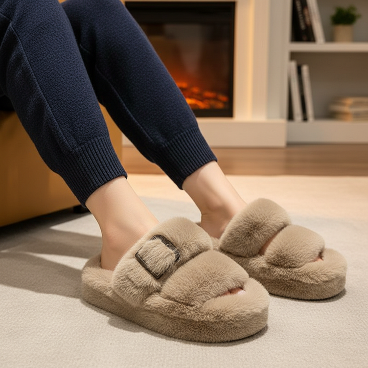 Gefütterte Flauschige Hausschuhe - WarmFluff