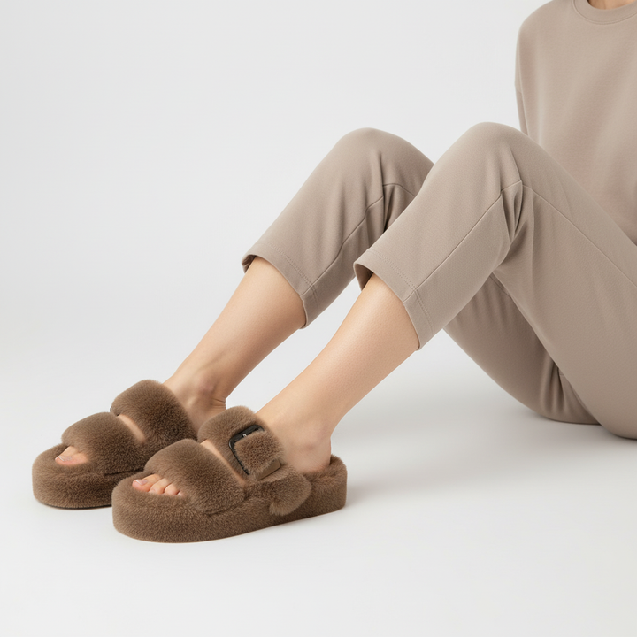 Gefütterte Flauschige Hausschuhe - WarmFluff